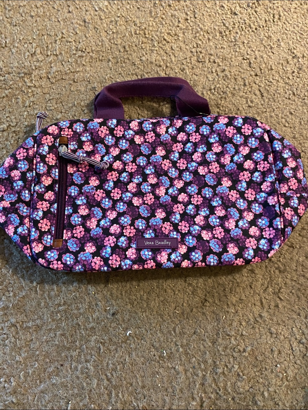 Vera Bradley Plum Floral Cosmetic Case in Pink & Blue